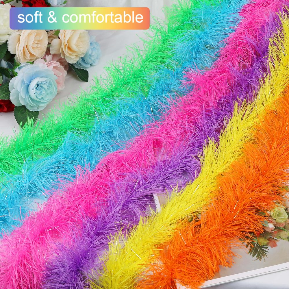 LACGO Pack of 12 Colorful Feather Boas Artificial Fluffy Boa Decorations Fancy Dress for Women Fancy Costume for Girls Dress up Dancing Wedding Party Cosplay Halloween - Image 5