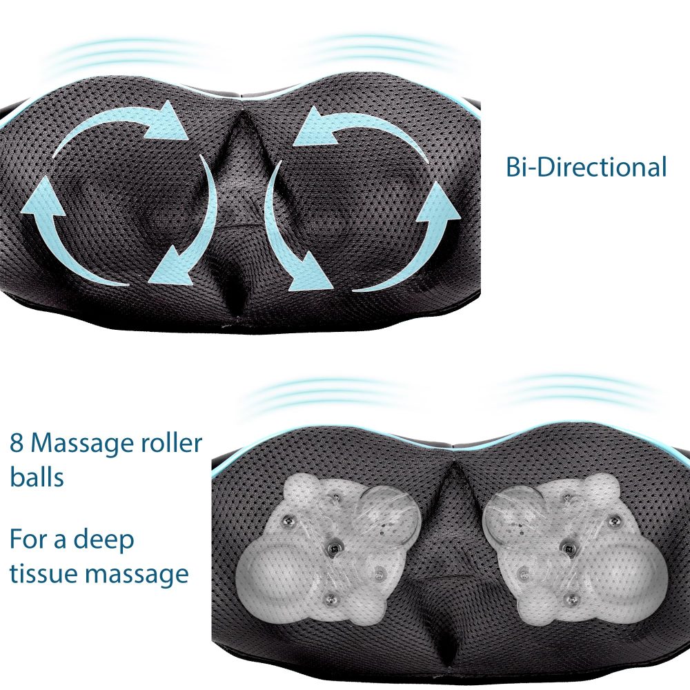 InvoSpa Shiatsu Back Shoulder and Neck Massager with Heat - Deep Tissue Kneading Pillow Massage - Back Massager, Shoulder Massager, Electric Full Body Massager - Image 8