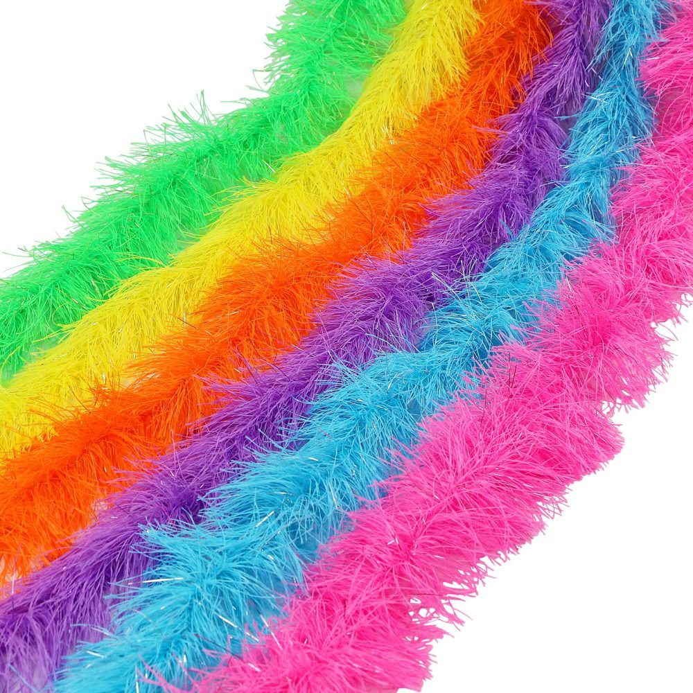 LACGO Pack of 6 Colorful Feather Boas Artificial Fluffy Boa Decorations Fancy Dress for Women Fancy Costume for Girls Dress up Dancing